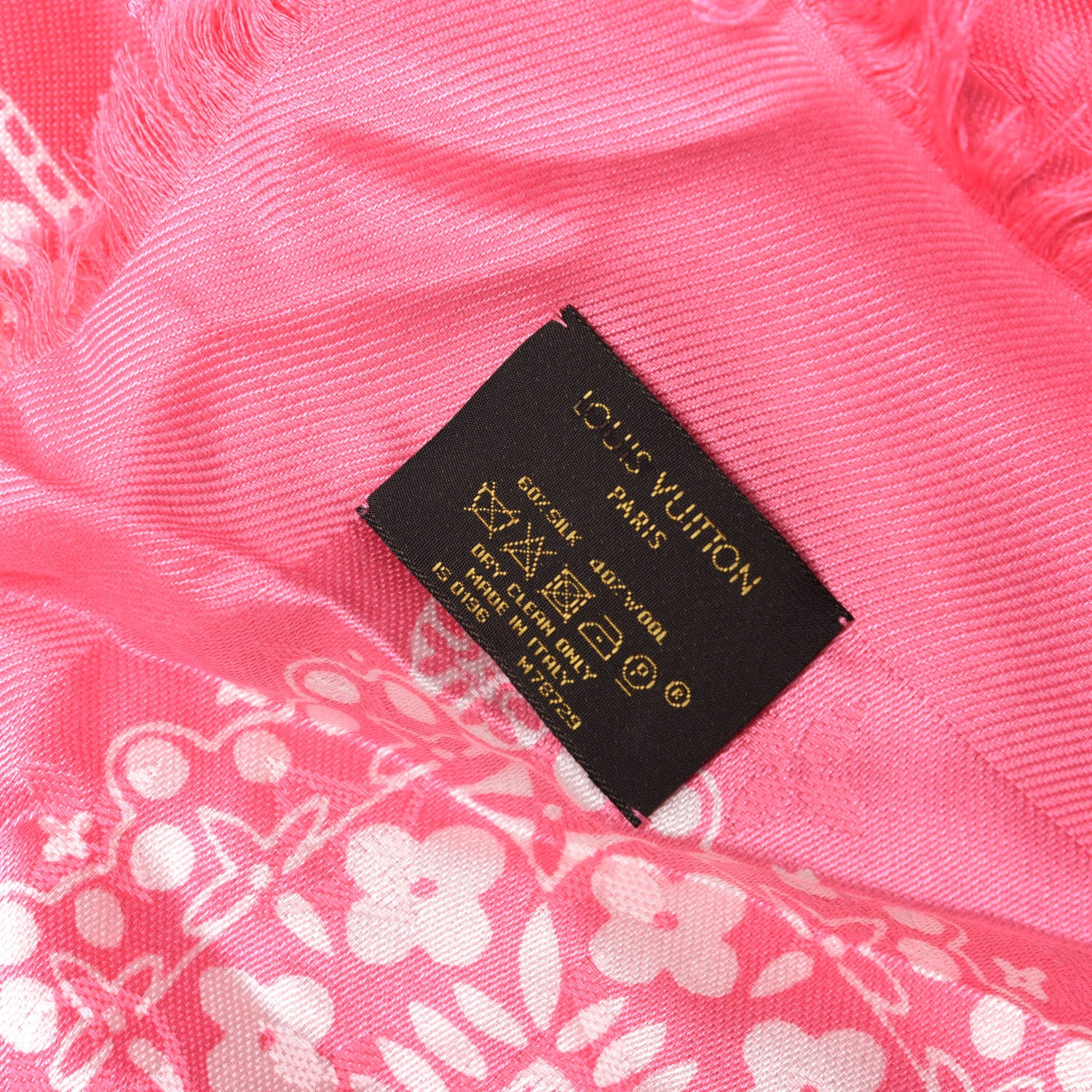 Louis Vuitton Silk Wool Amstramgram Shawl Pink 3 of 4