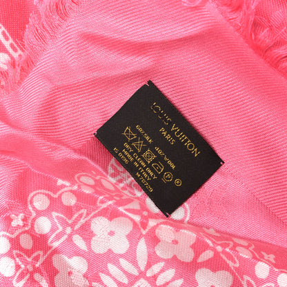 Louis Vuitton Silk Wool Amstramgram Shawl Pink 3 of 4