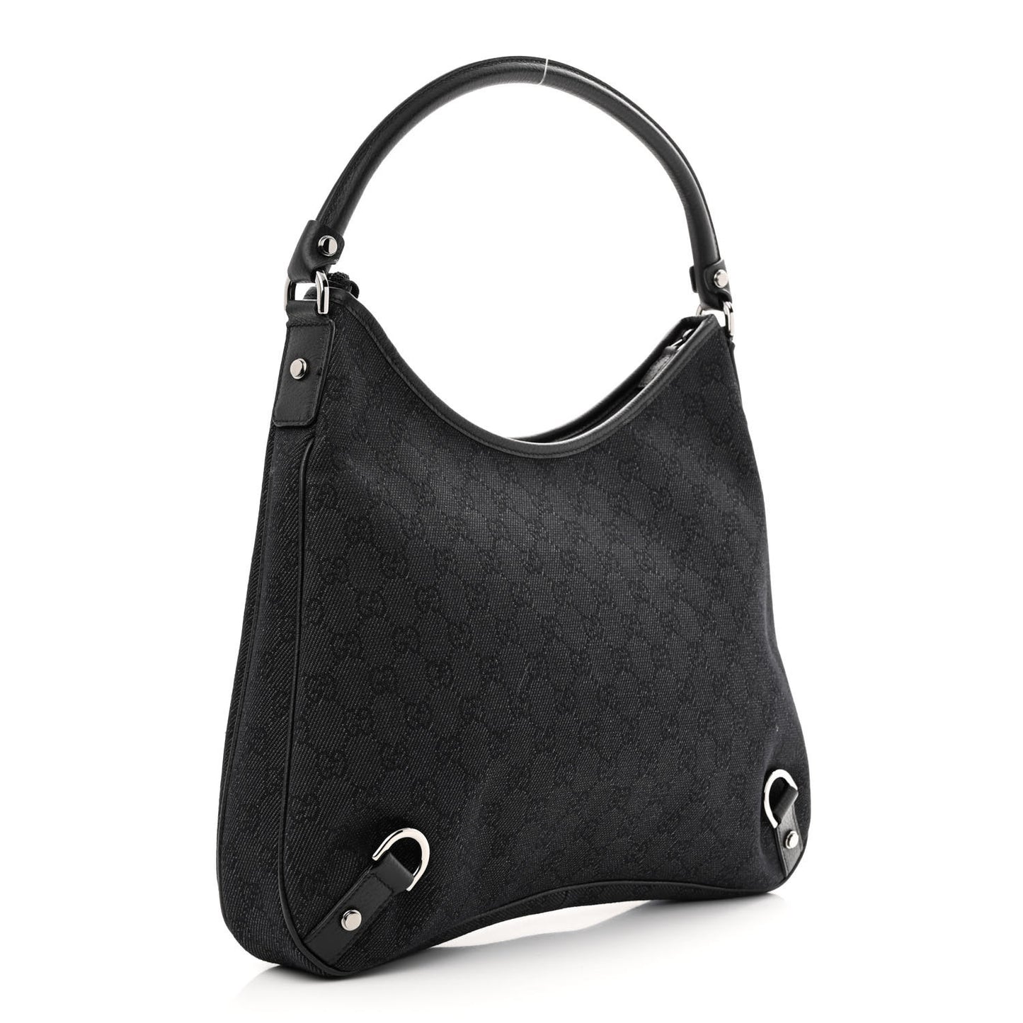 Denim Monogram Abbey D Ring Hobo Black
