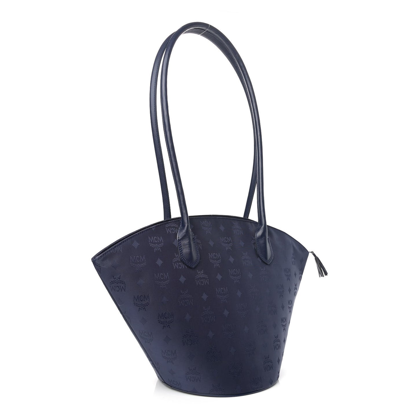 Nylon Monogram Calfskin Tote Navy