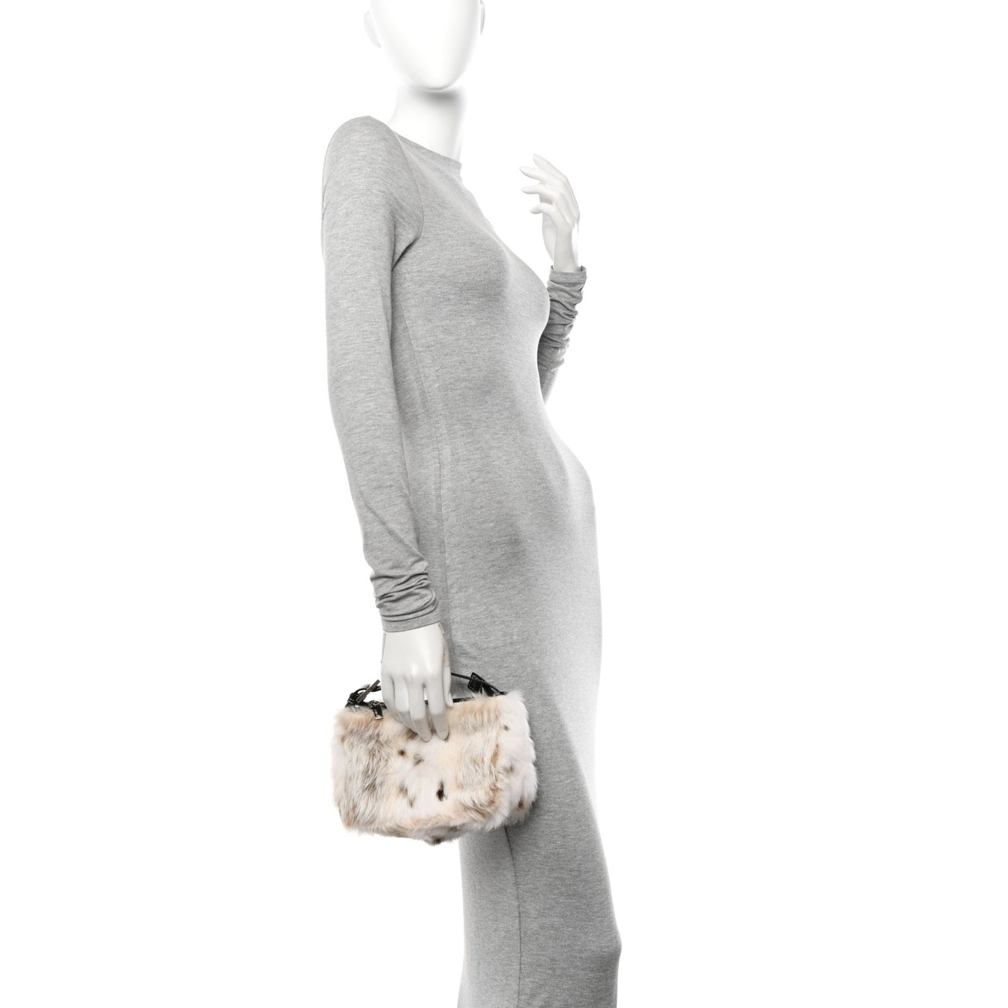 Rabbit Fur Mini Pochette White