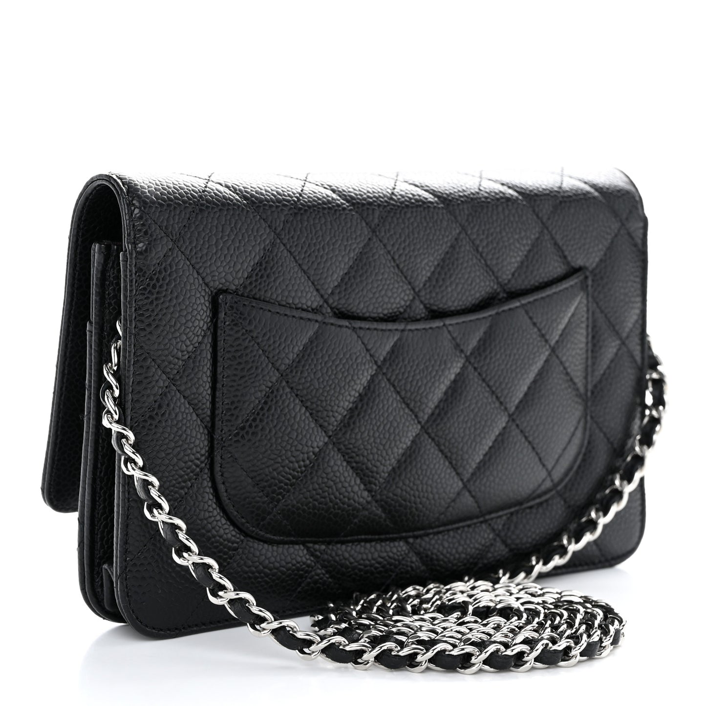 Caviar Quilted Wallet on Chain WOC Black