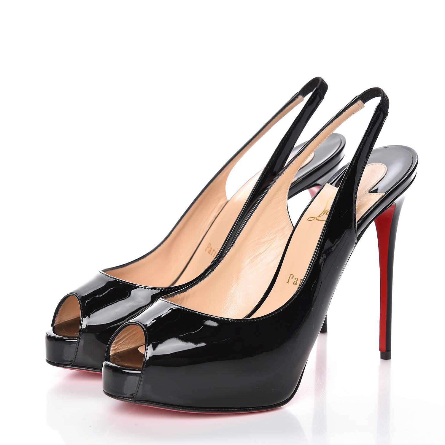 Christian Louboutin Patent Private Number 120 Pumps 37.5 Black 3 of 8