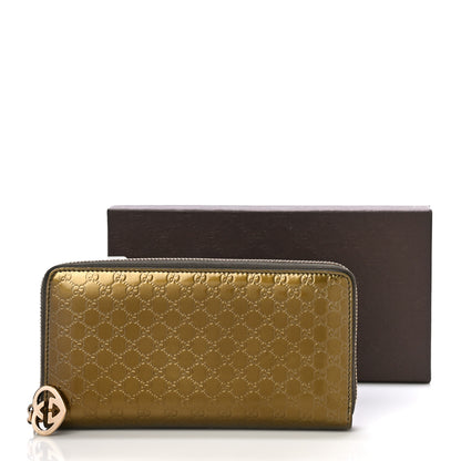 Gucci Shine Microguccissima Lovely Heart Zip Around Wallet Gold 10 of 10