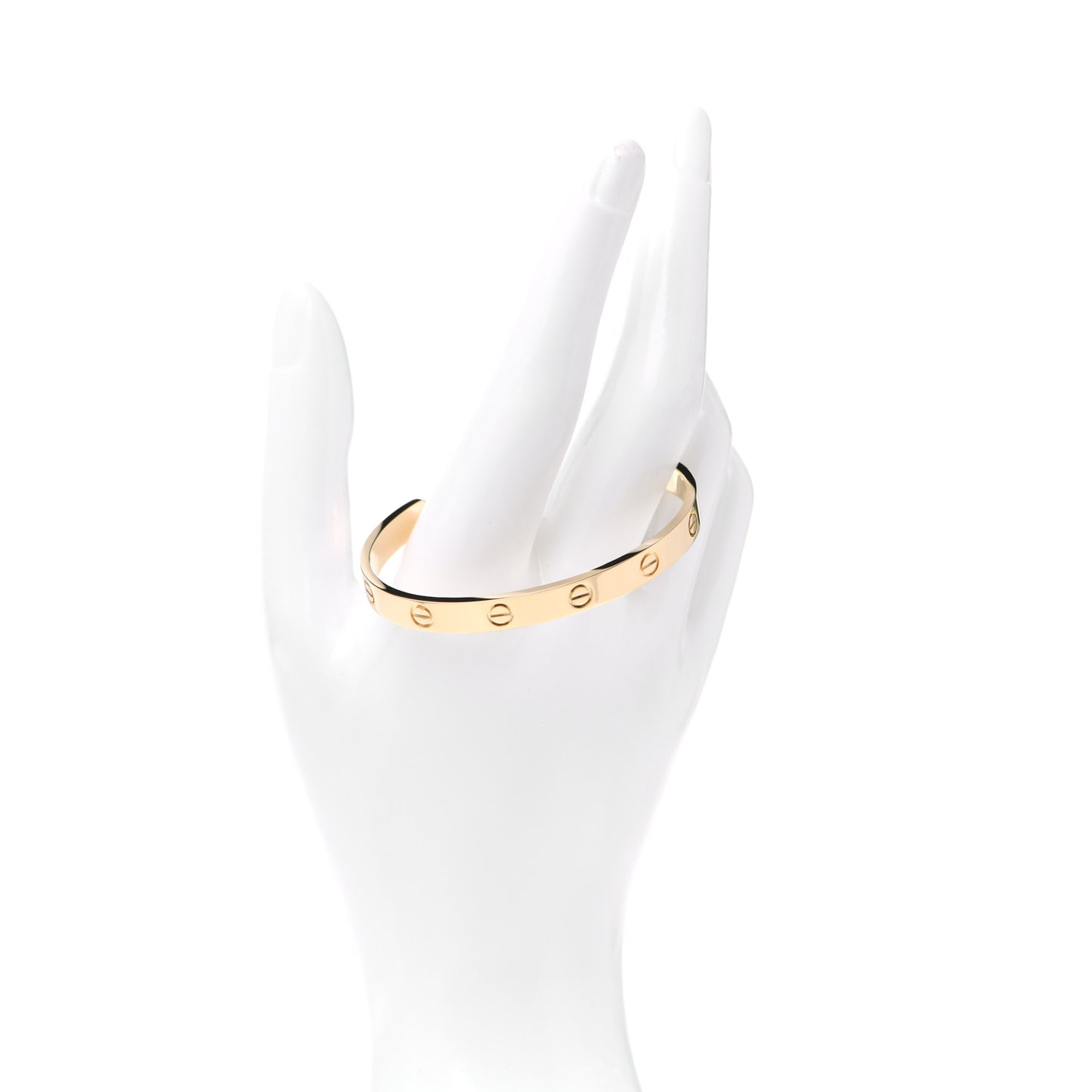 18K Yellow Gold LOVE Cuff Bracelet 17