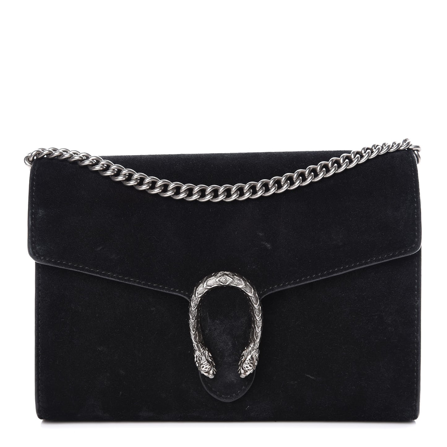 Suede Mini Dionysus Chain Wallet Black