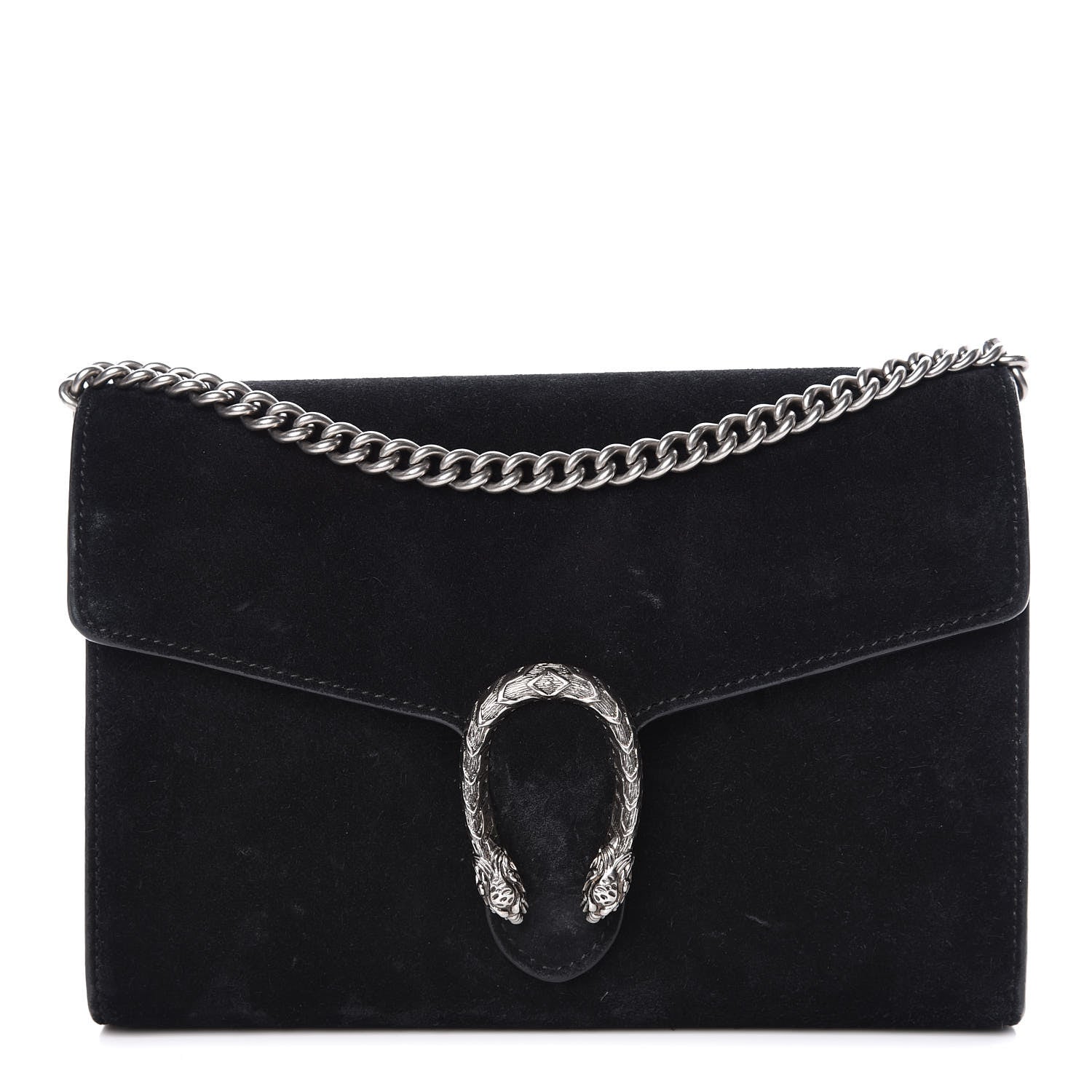 Gucci Suede Mini Dionysus Chain Wallet Black 1 of 17