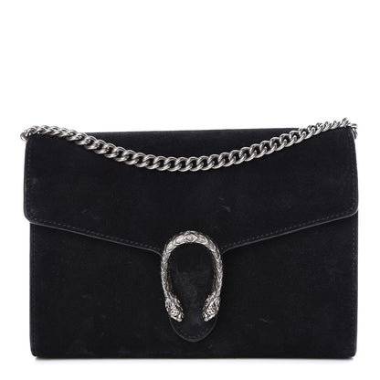 Gucci Suede Mini Dionysus Chain Wallet Black 1 of 17