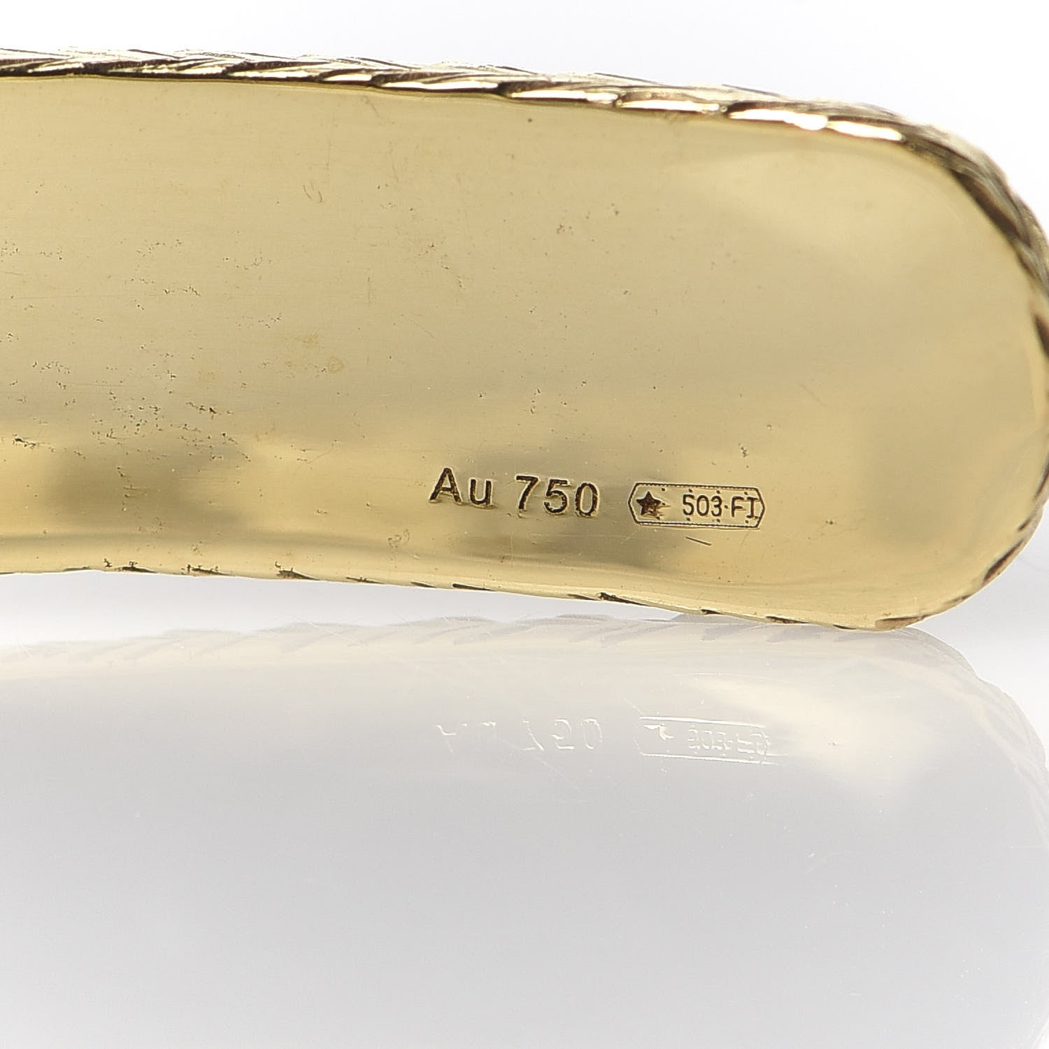 Gucci 18K Yellow Gold Interlocking G Cuff Bracelet 6 of 6