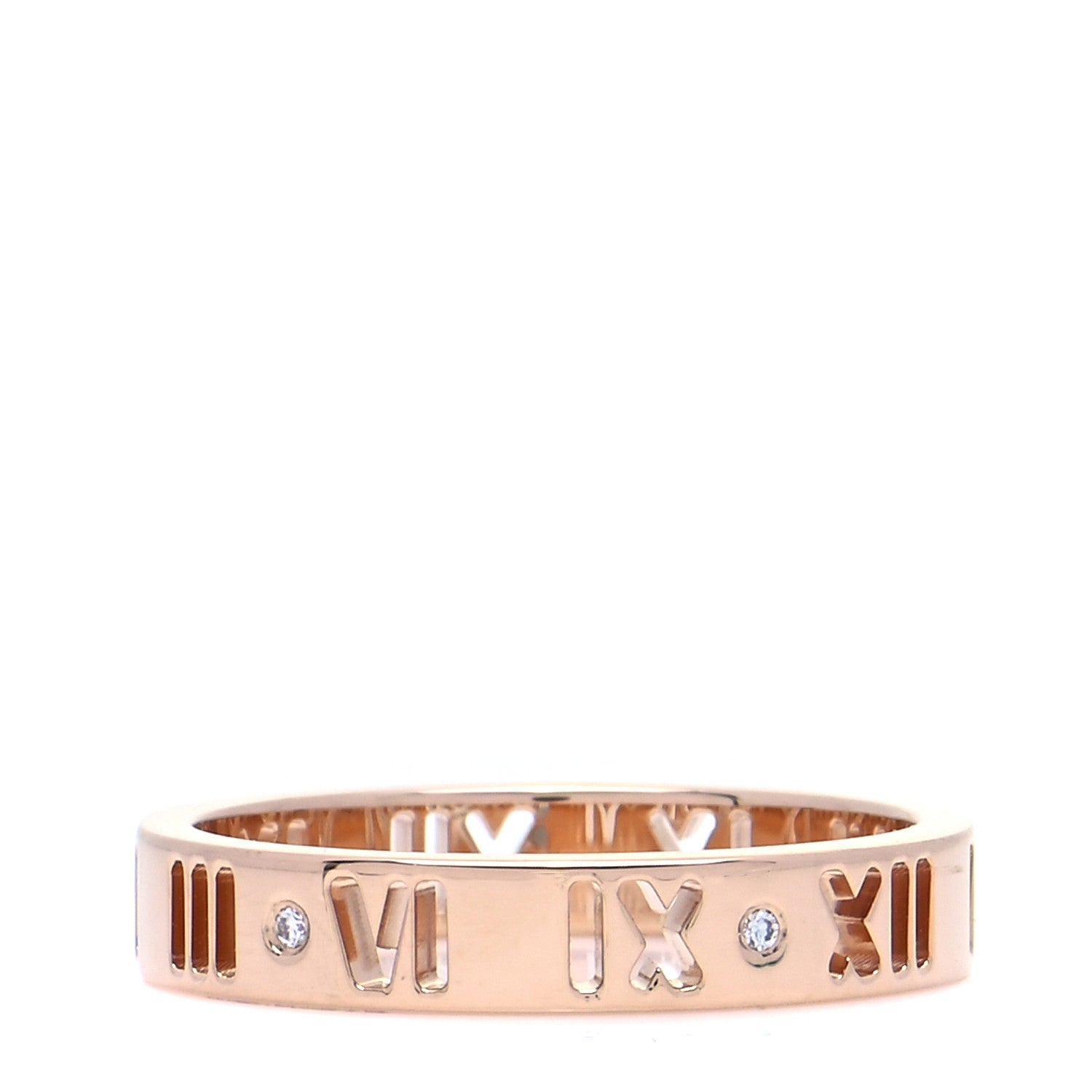 Tiffany 18K Rose Gold Diamond Atlas Pierced Ring 53 6.5 1 of 6