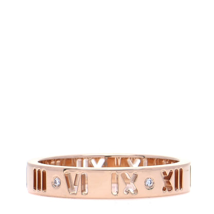 Tiffany 18K Rose Gold Diamond Atlas Pierced Ring 53 6.5 1 of 6