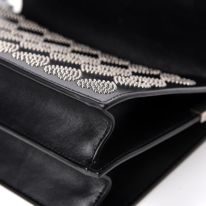 Saint Laurent Smooth Calfskin Catherine Heart Studded Satchel Black 14 of 14