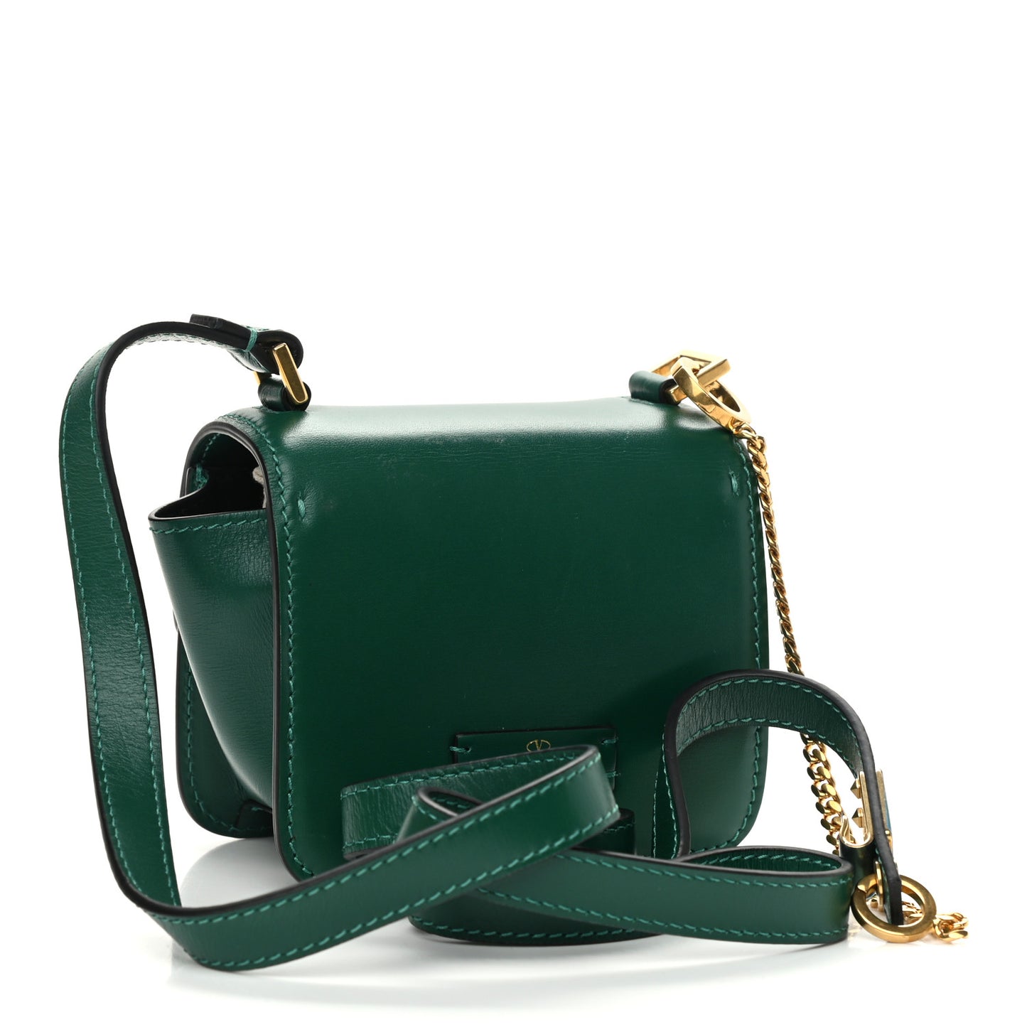 Smooth Calfskin Micro VSling Shoulder Bag Green
