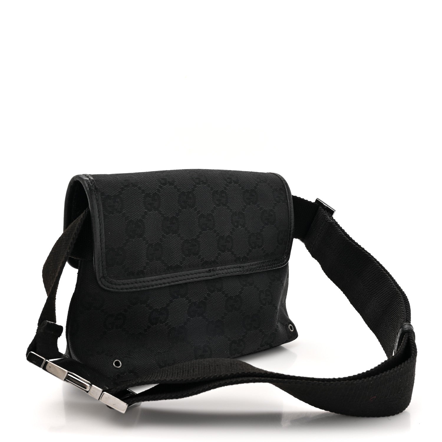 Gucci GG Monogram Web Flight Belt Bag Black 3 of 12