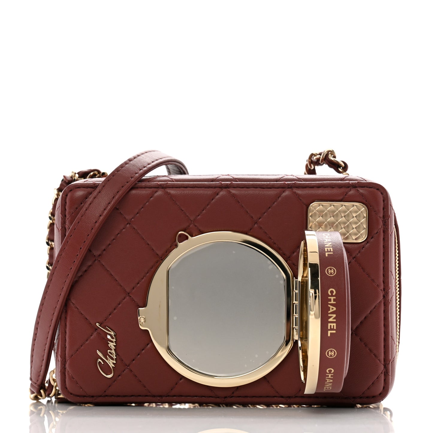 Lambskin Quilted Coco Click Bag Burgundy