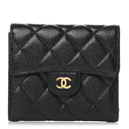 Chanel Caviar Quilted Compact Flap Wallet Black 1 of 8