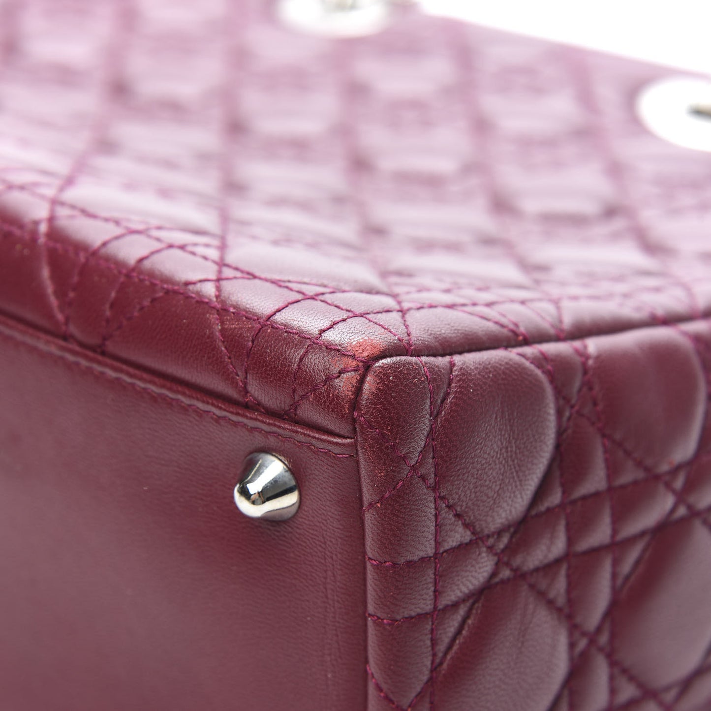 Lambskin Cannage Large Lady Dior Burgundy
