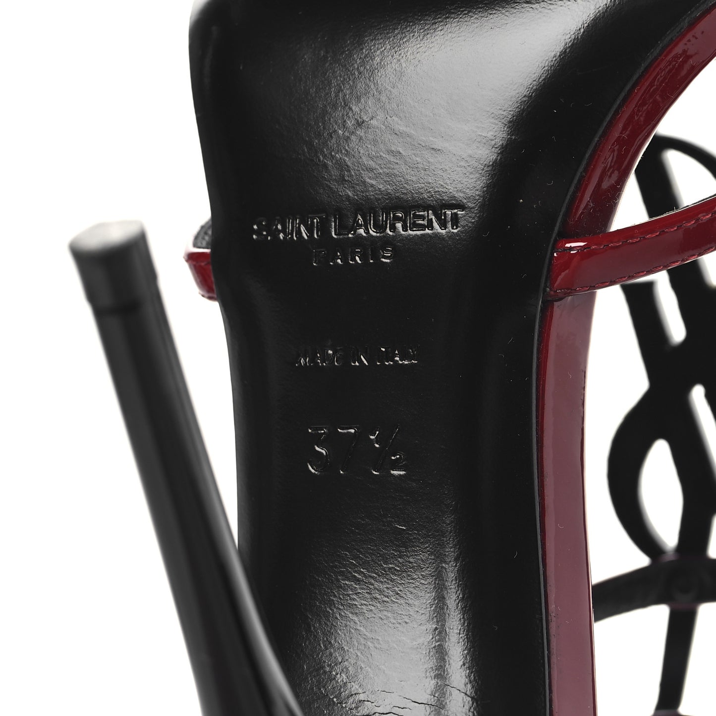 Patent Calfskin Cassandra 100 Sandals 37.5 Red Laquer