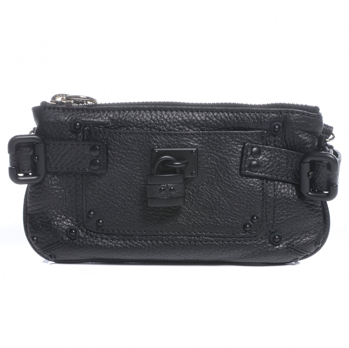Leather Paddington Clutch Black