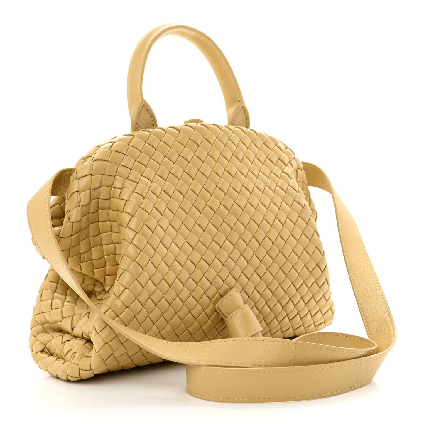 Nappa Intrecciato Padded Small The Top Handle Tote Bag Porridge