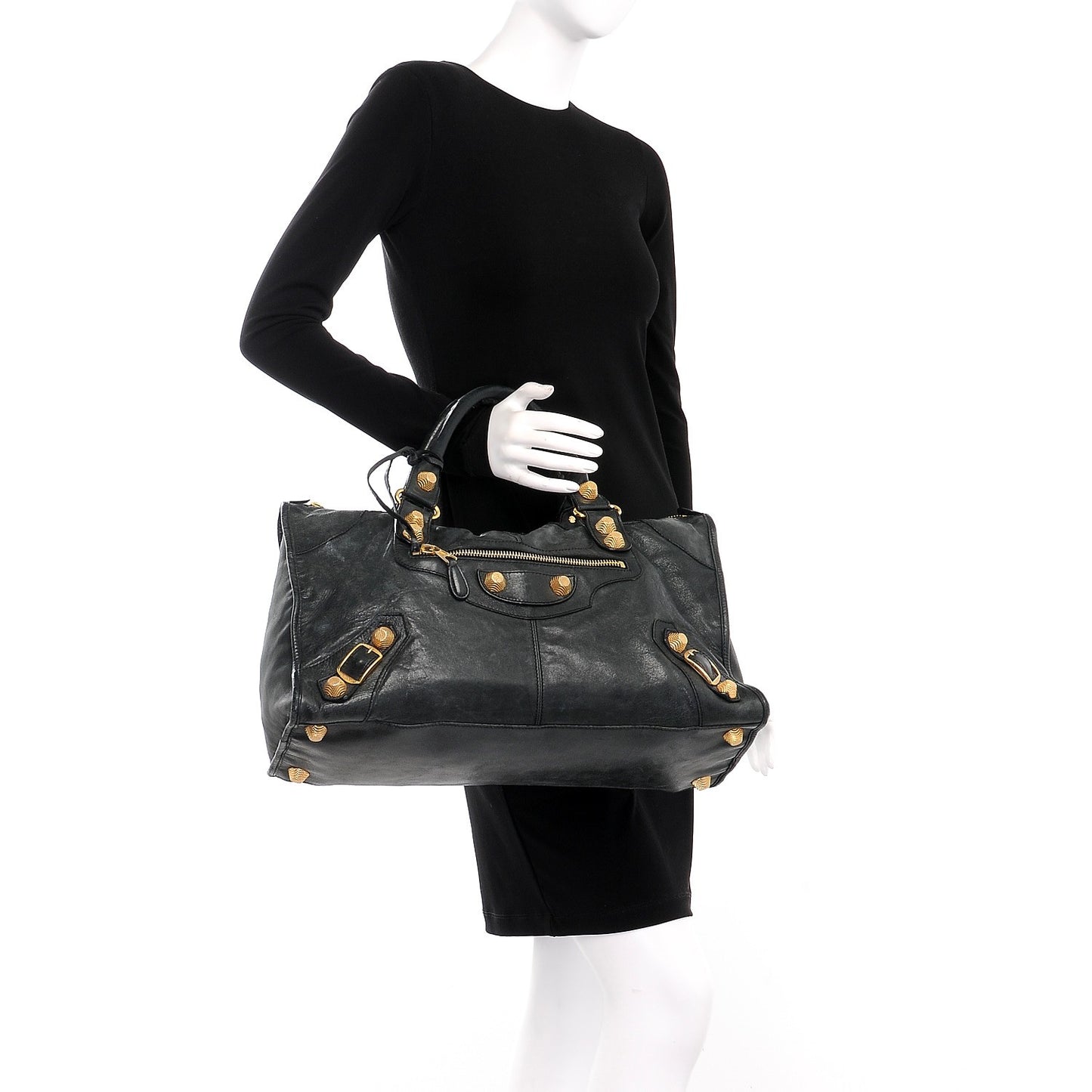 Agneau Giant 21 Gold Hardware Work Black