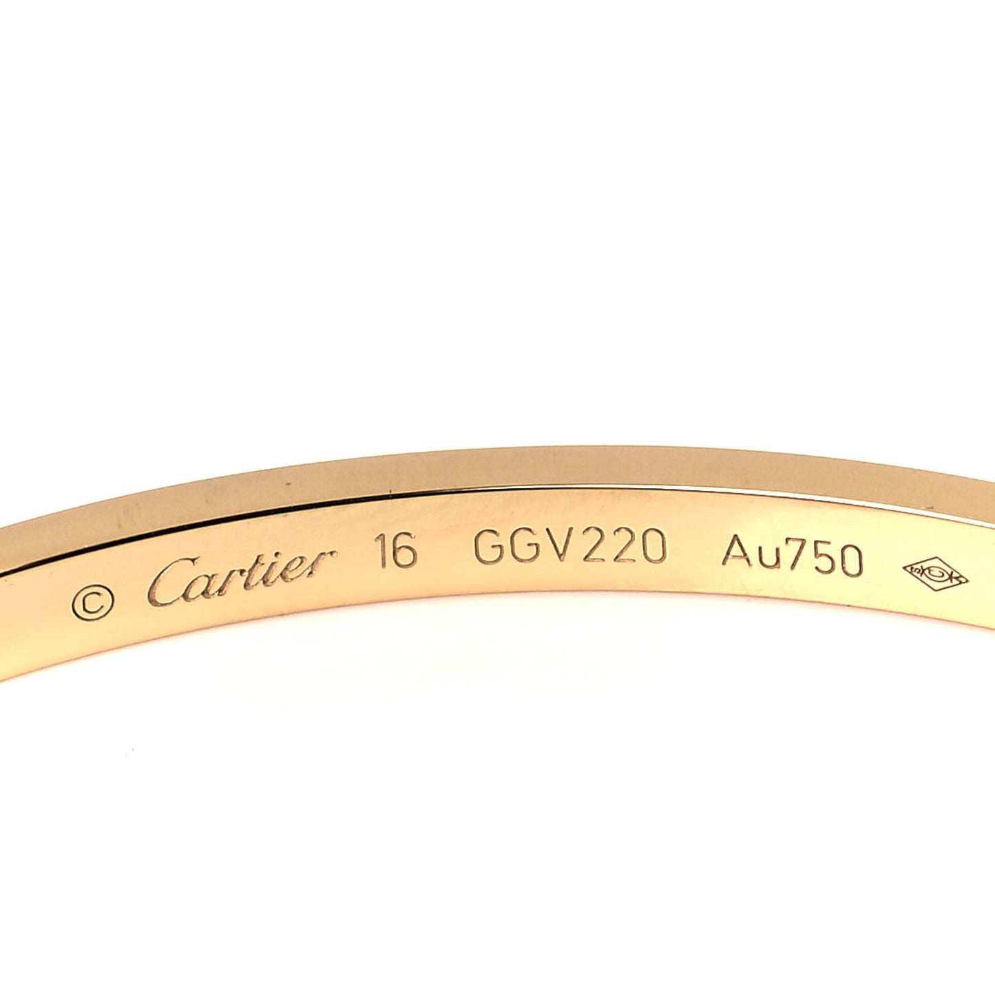 18K Yellow Gold Small LOVE Bracelet 16