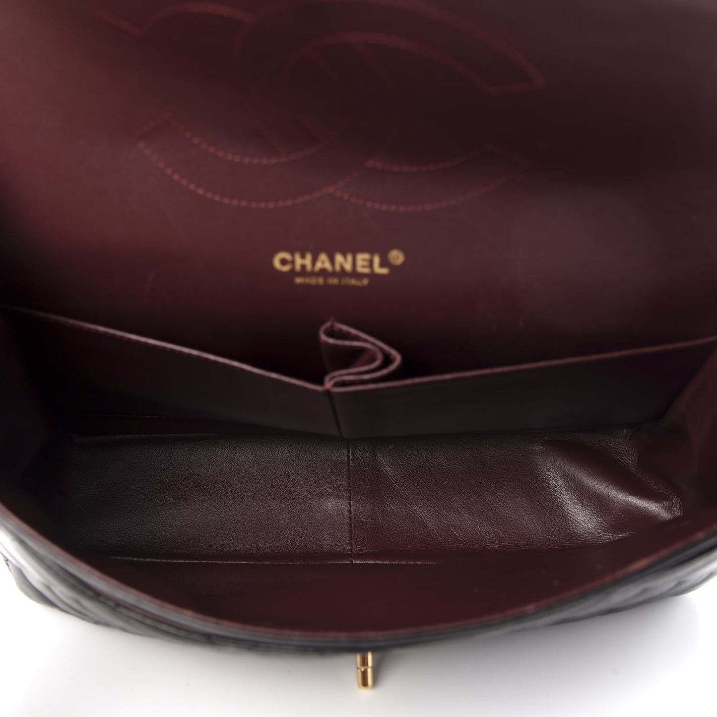 Lambskin Quilted Jumbo Double Flap Black