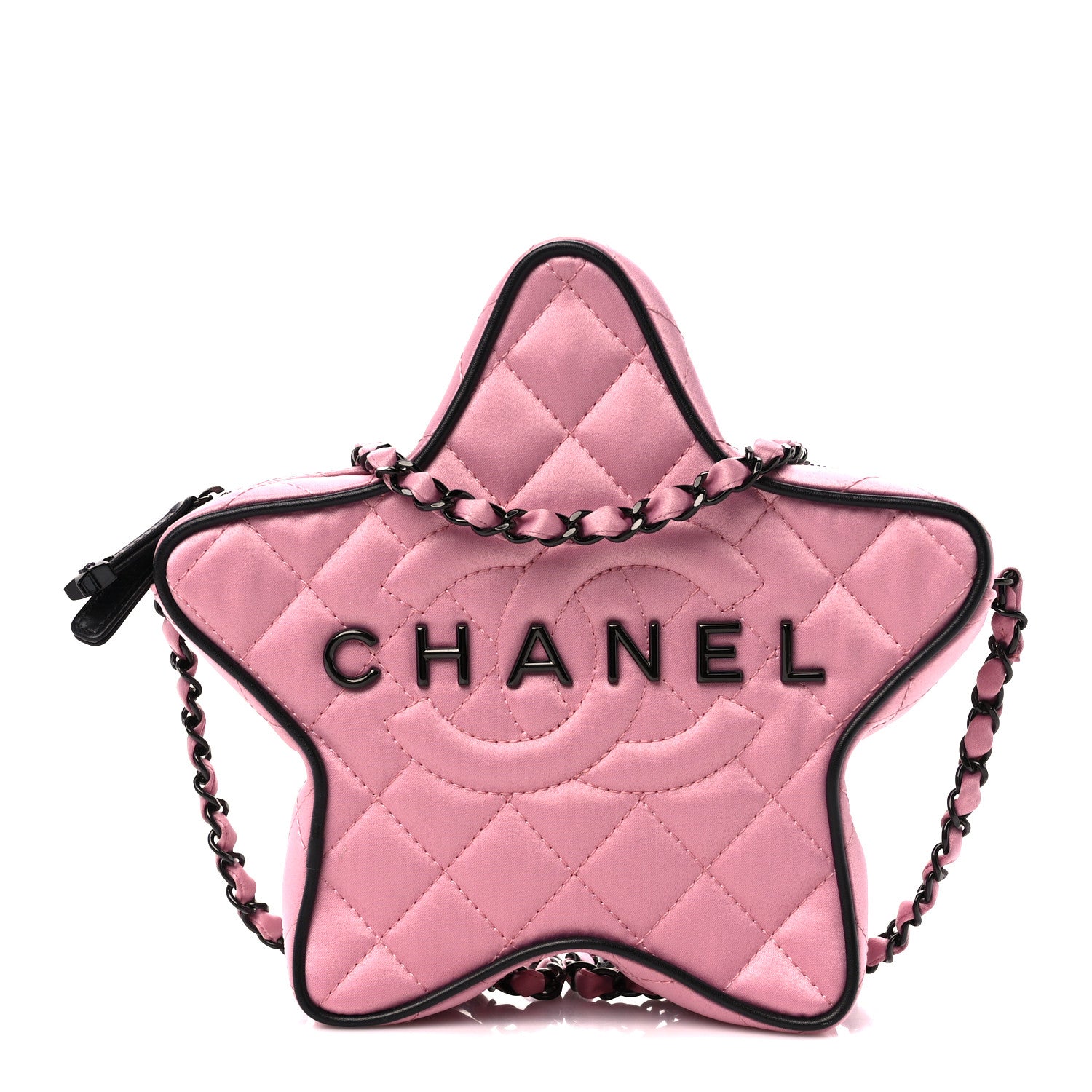 Chanel Satin Quilted Walk Of Fame Star Bag Pink 1 of 10
