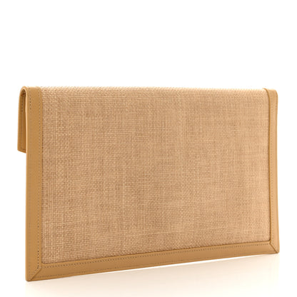 Saint Laurent Micro Raffia Uptown Pouch Natural Hay Blush 3 of 7