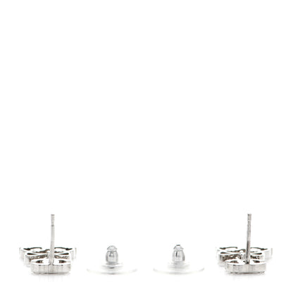 Chanel Crystal Emoji Choupette Cat CC Earrings Silver 3 of 6