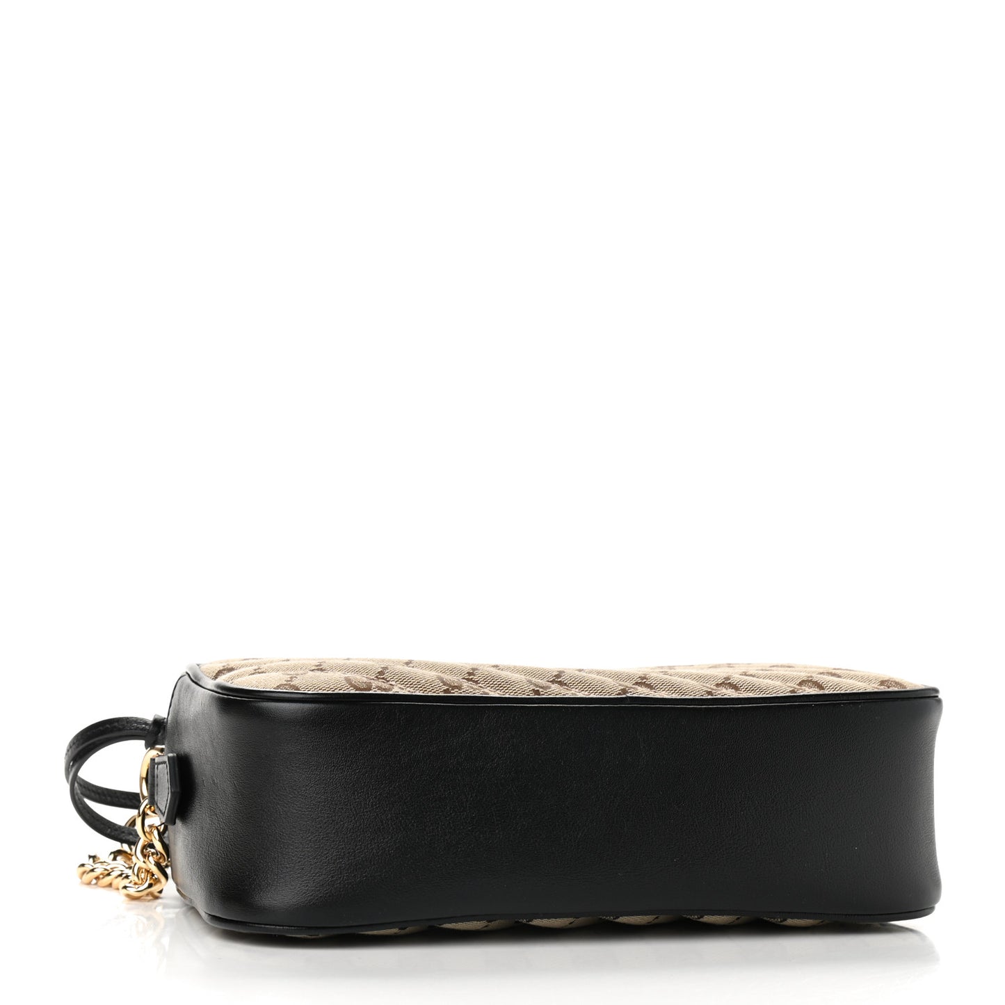 Monogram Matelasse Diagonal Small GG Marmont Chain Shoulder Bag Beige Black