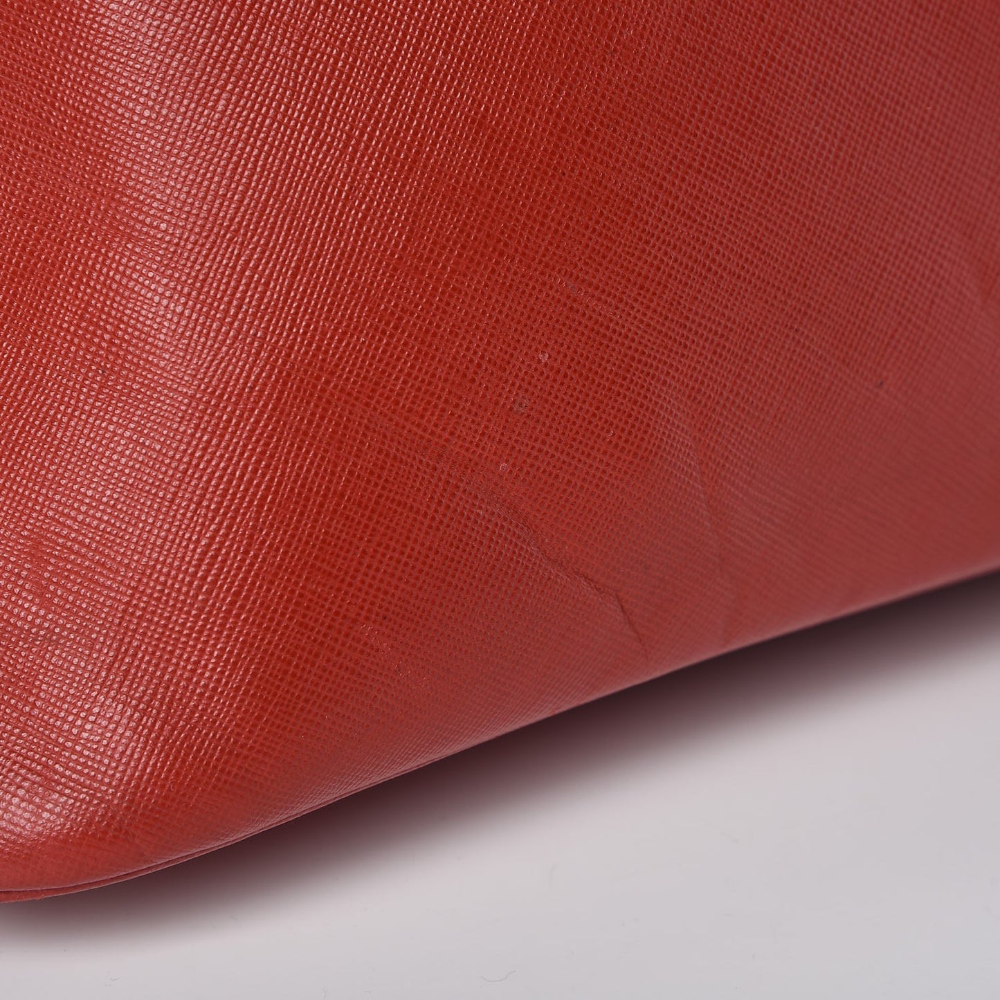 Saffiano Frame Bowler Red