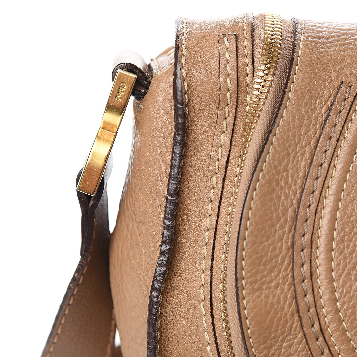 Calfskin Medium Marcie Round Zip Crossbody Bag Nut