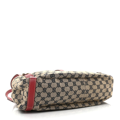 Gucci Monogram Medium Abbey Shoulder Bag Navy Red 4 of 10
