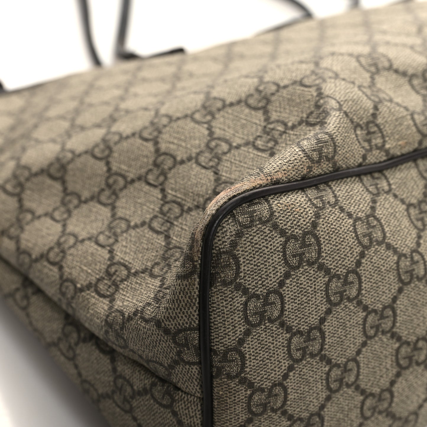 GG Supreme Monogram Medium Zippered Tote Dark Brown