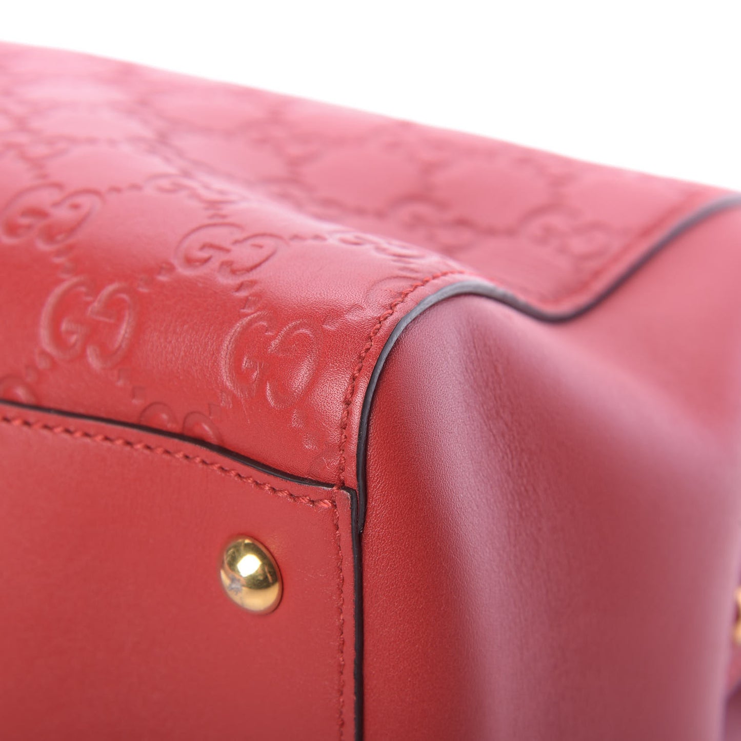 Soft Guccissima Signature Large Shoulder Tote Bag Hibiscus Red