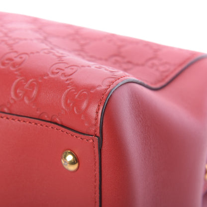 Gucci Soft Guccissima Signature Large Shoulder Tote Bag Hibiscus Red 10 of 13