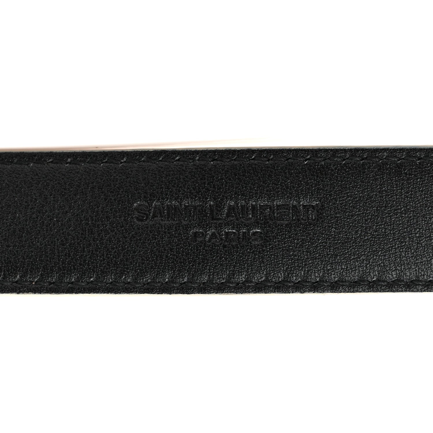 Saint Laurent Smooth Calfskin Monogram Square Buckle Belt 80 32 Dark Beige 4 of 5