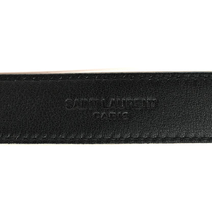 Saint Laurent Smooth Calfskin Monogram Square Buckle Belt 80 32 Dark Beige 4 of 5