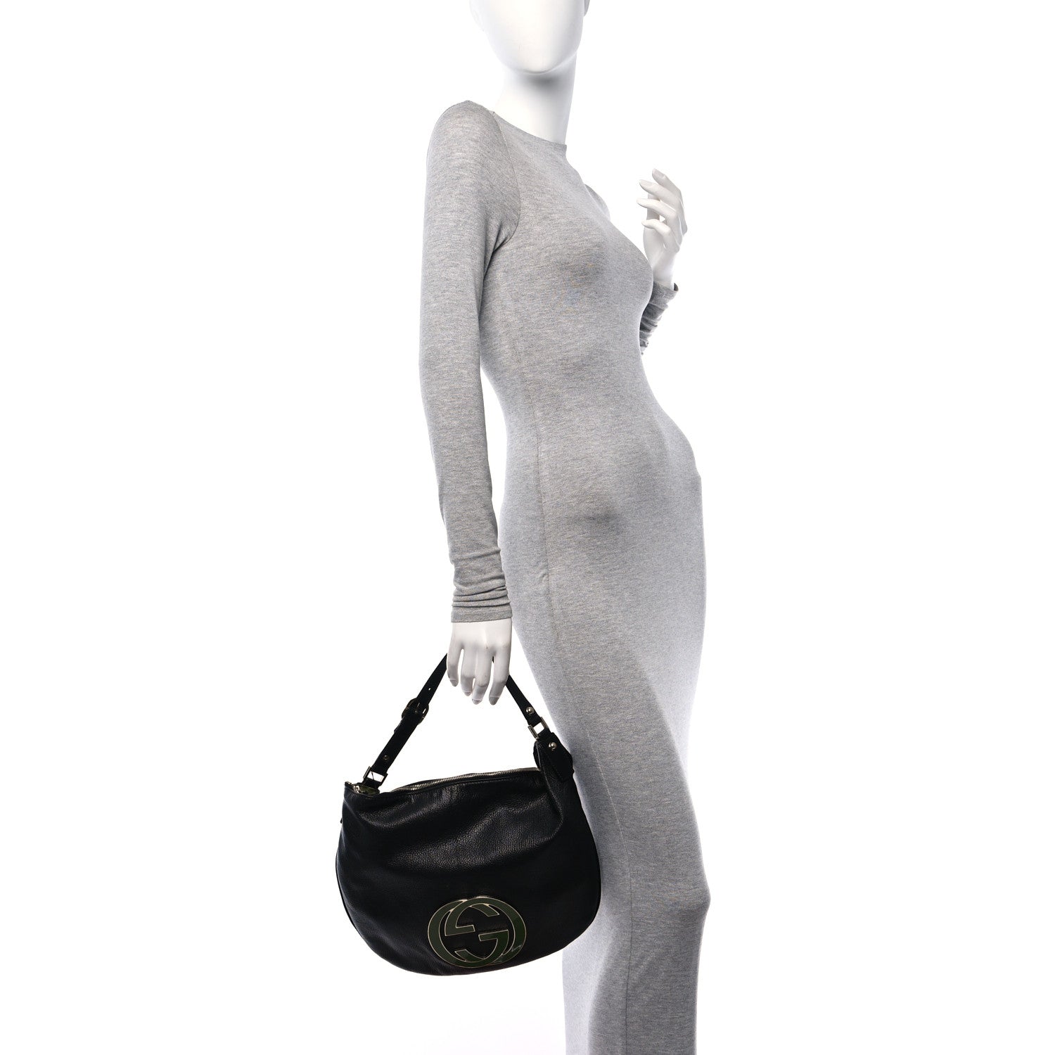 Gucci Calfskin Enamel Small Blondie Hobo Black 2 of 13