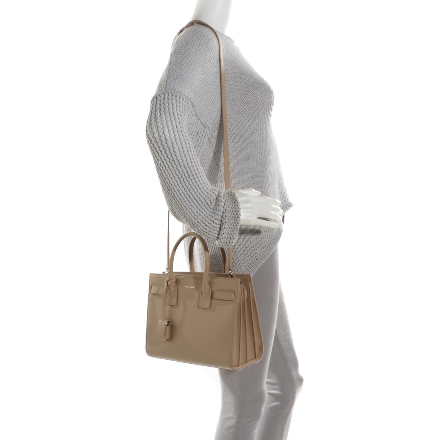Saint Laurent Grained Calfskin Baby Sac De Jour Nude Powder 2 of 6