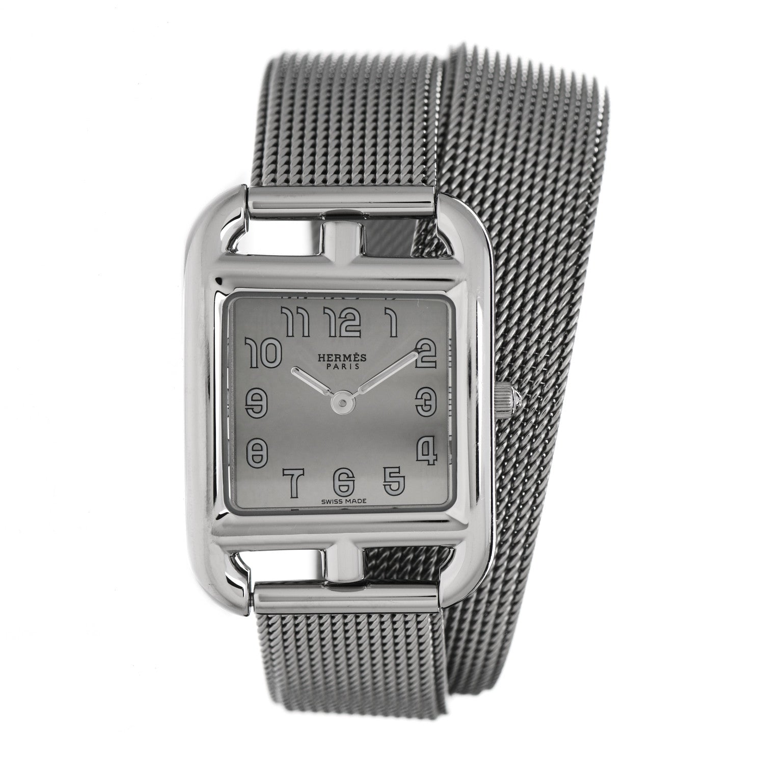 Hermes Stainless Steel 23mm Cape Cod Double Tour Quartz Watch Silver 1 of 5
