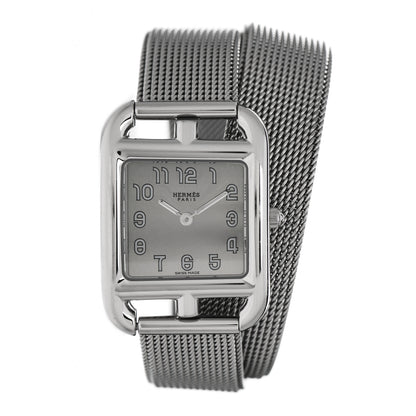 Hermes Stainless Steel 23mm Cape Cod Double Tour Quartz Watch Silver 1 of 5