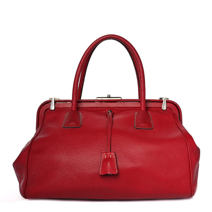 Prada Goatskin Cerniera Doctor Bag Rubino 1 of 13