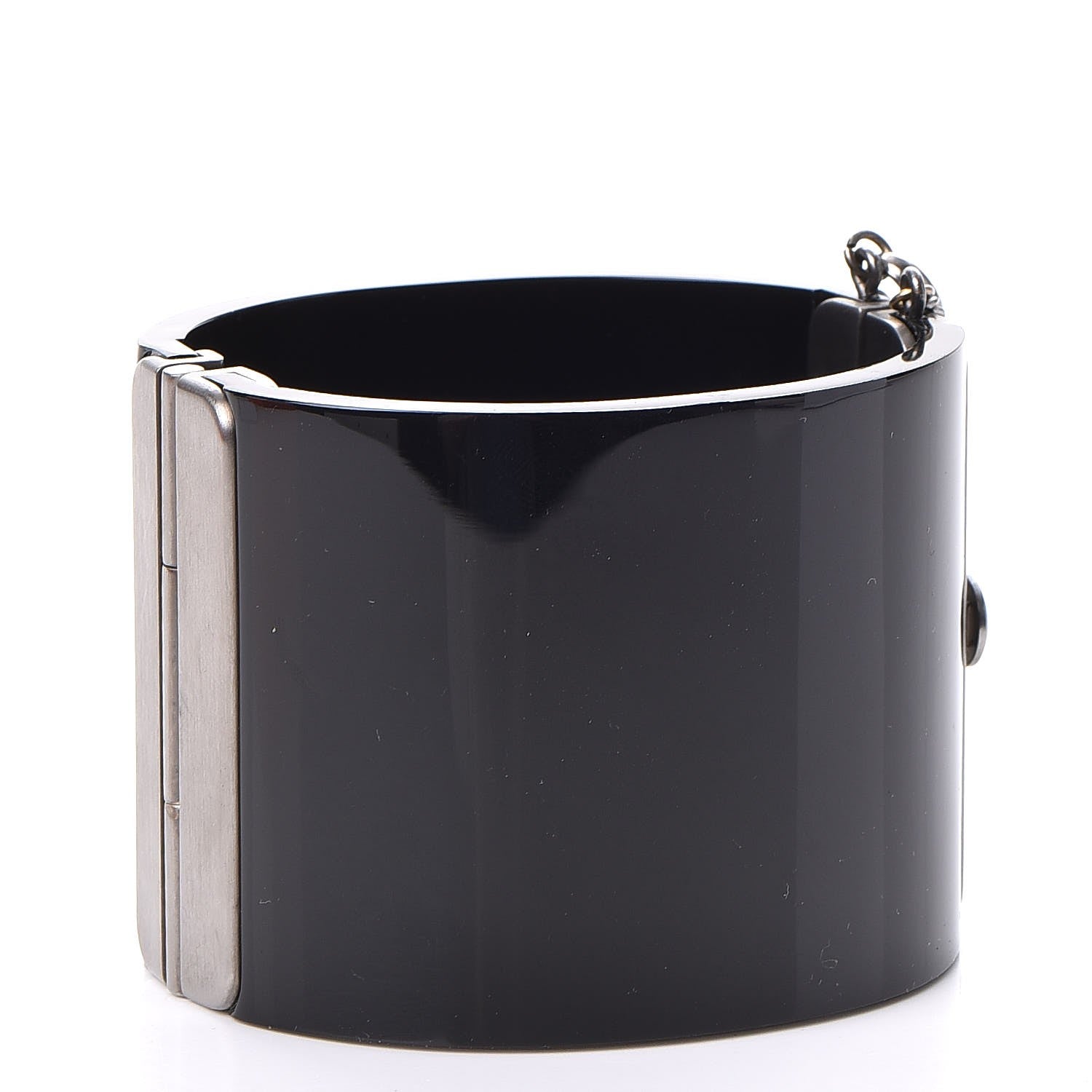 Chanel Resin Crystal CC Cuff Black 3 of 6