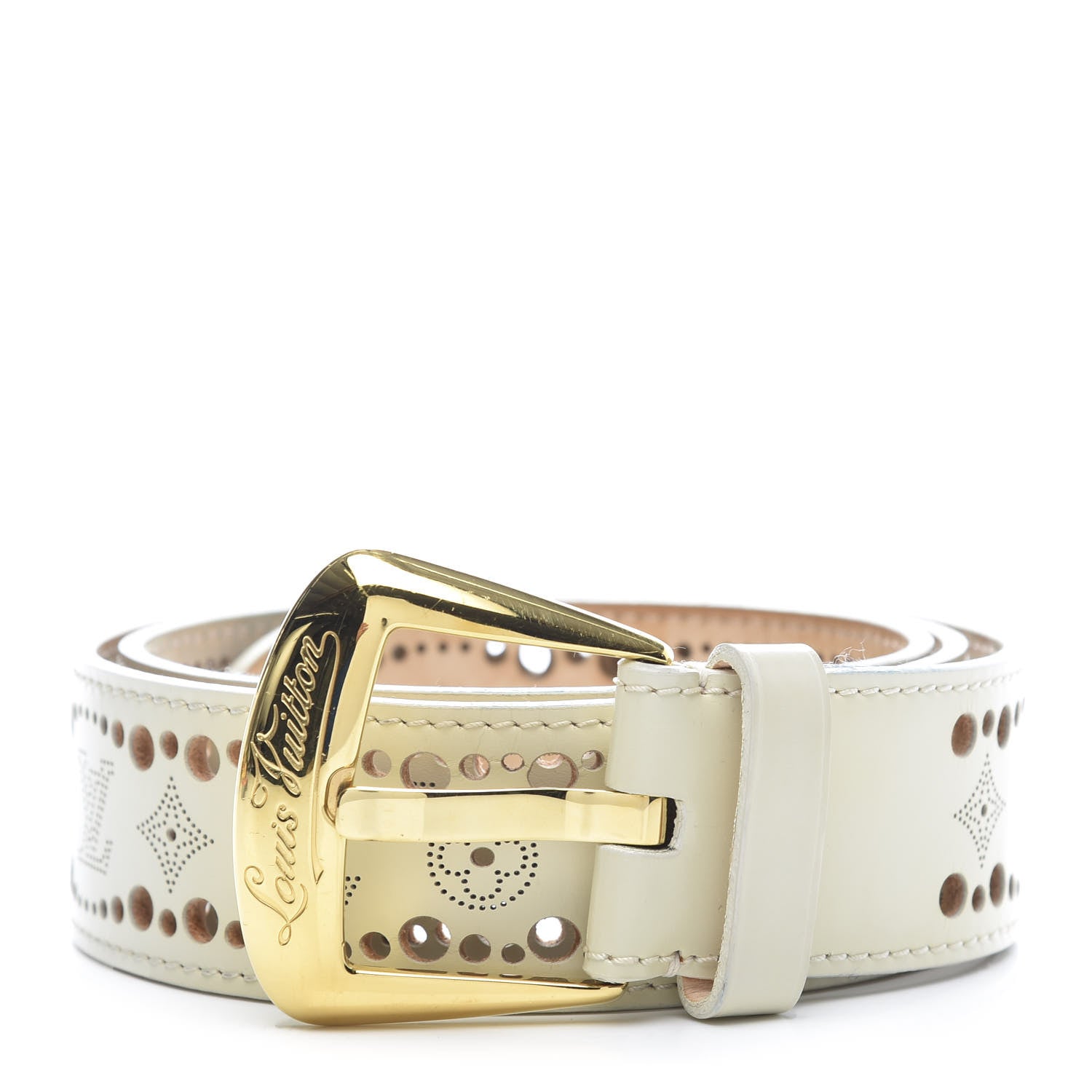 Louis Vuitton Nomade Perforation Belt 85 34 White 1 of 8