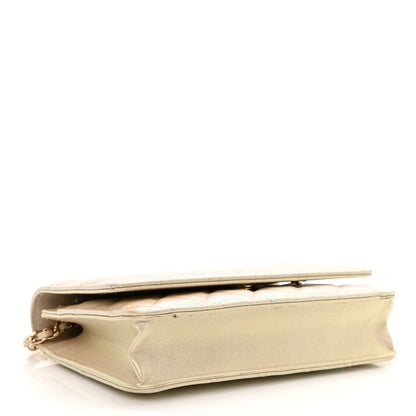 Chanel Iridescent Lambskin Quilted Wallet On Chain WOC Ivory 4 of 11