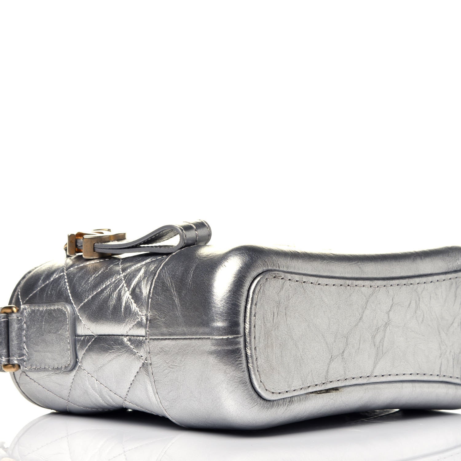 Chanel Metallic Aged Calfskin Quilted Small Gabrielle Hobo Silver 8 of 9