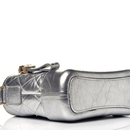 Chanel Metallic Aged Calfskin Quilted Small Gabrielle Hobo Silver 8 of 9