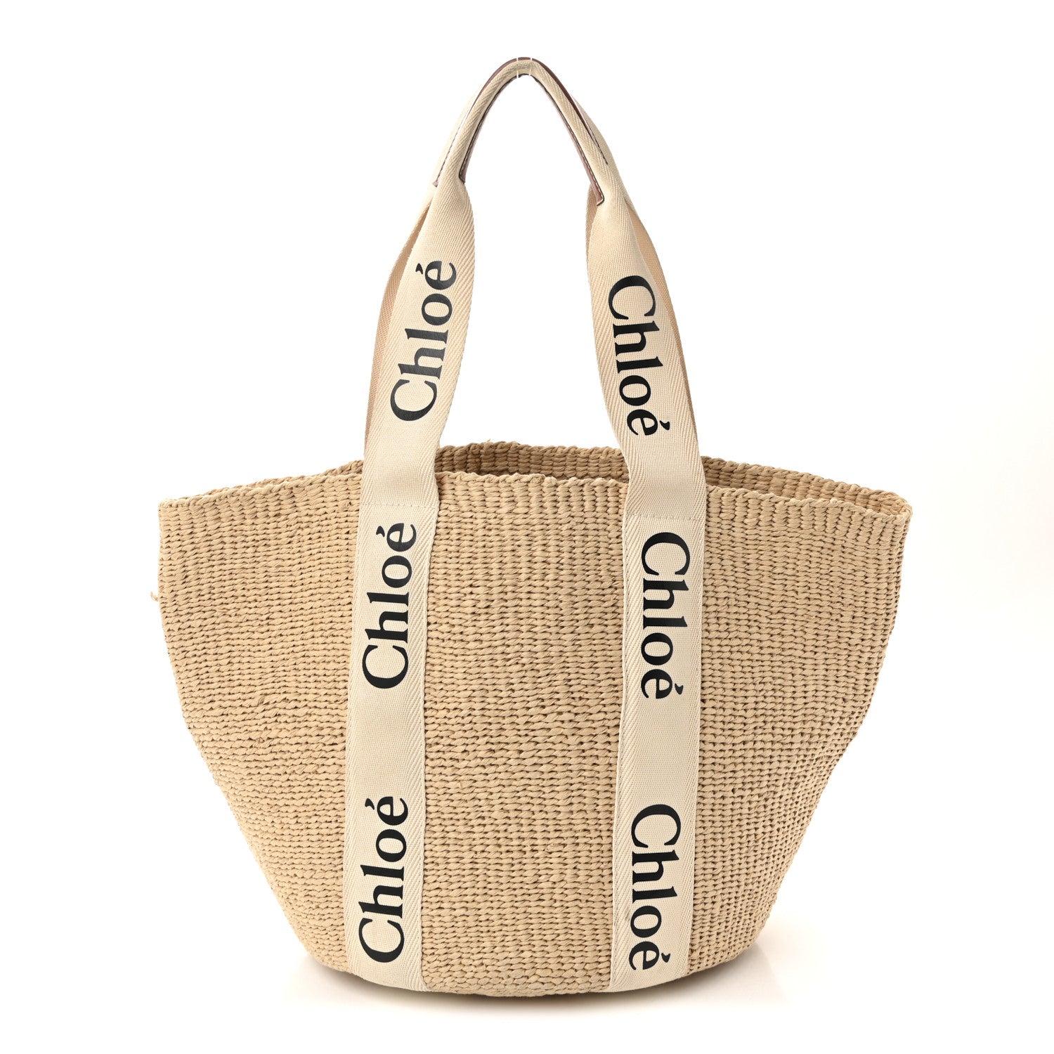 Chloe Raffia Large Woody Tote White 1 of 9